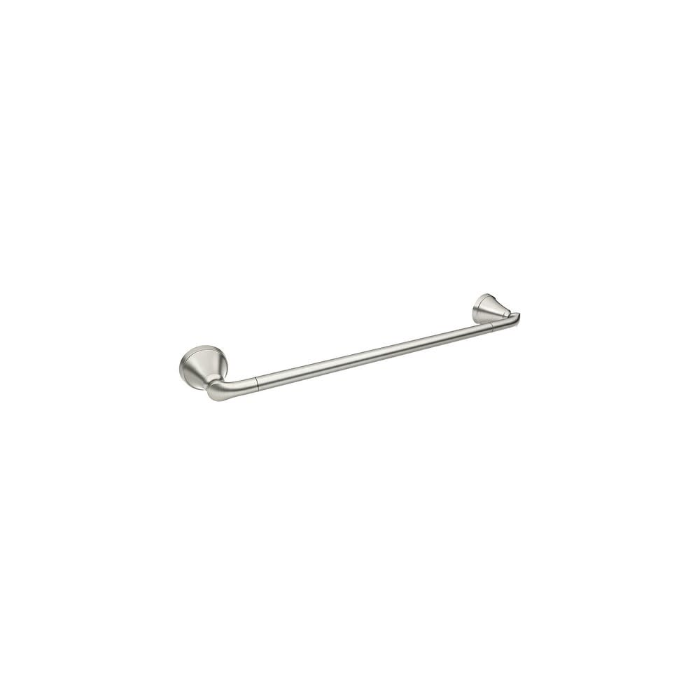 Moen Tiffin Brushed Nickel 24″ Towel Bar with Press & Mark Stamp - Flockneti