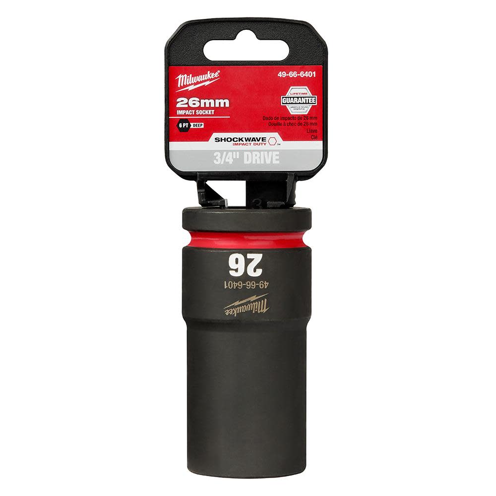 Milwaukee SHOCKWAVE Impact Duty Socket 3/4″ Drive 26MM Deep 6 Point - Flockneti