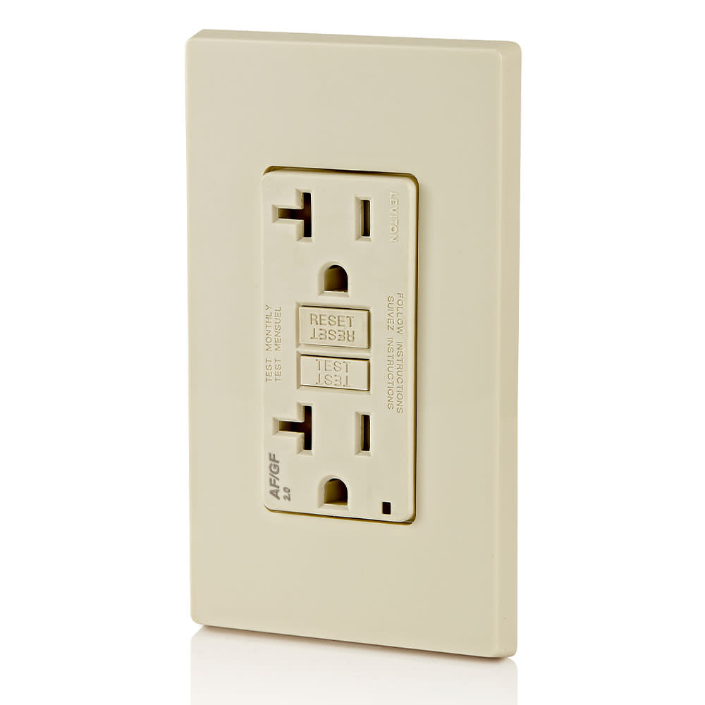 Leviton SmartlockPro AFCI/GFCI Outlet 20A 125V Duplex LightAlmond - Flockneti