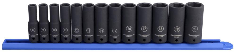 GEARWRENCH 8 pc 3/8 In Drive 6 Point SAE Deep Impact Socket Set - Flockneti