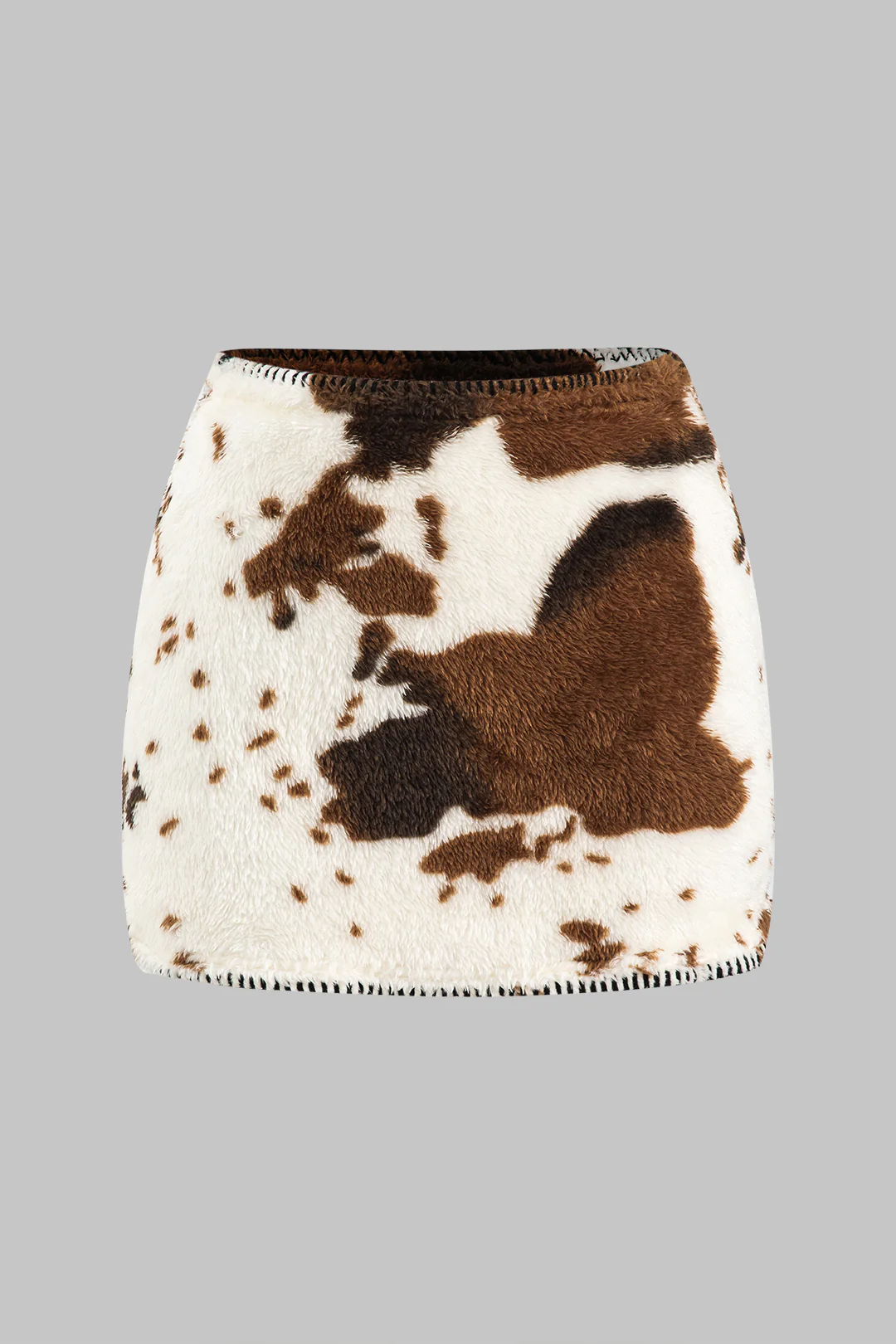 Abstract Print Stitching Detail Skirt - Flockneti