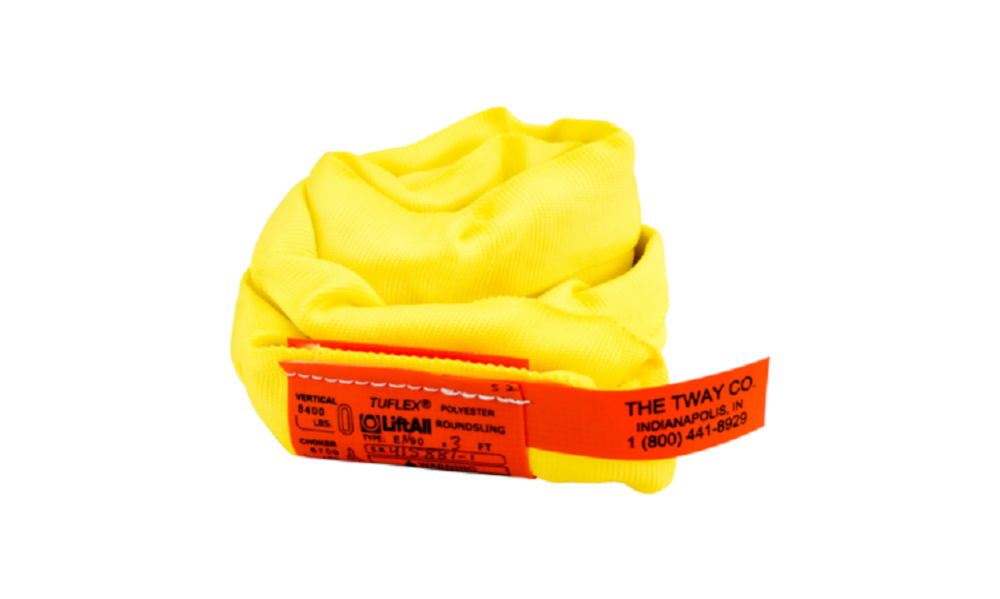 Lift-All 8 Ft. Yellow Endless Tuflux Poly Roundsling - Flockneti