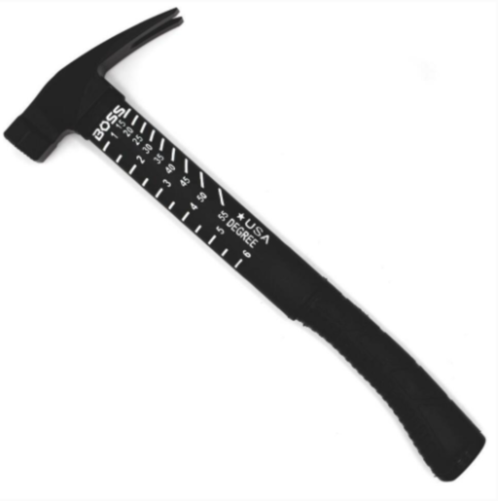 Boss Hammers 18oz Steel Hybrid Fiberglass Handle Hammer Milled Face - Flockneti