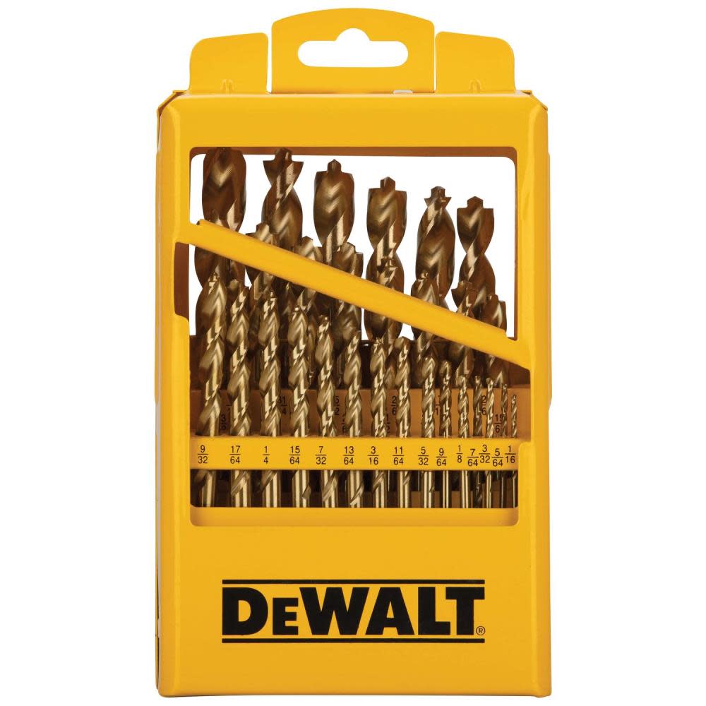DEWALT 29PC Titanium Nitride Coated Pilot Point Drill Bit Set - Flockneti