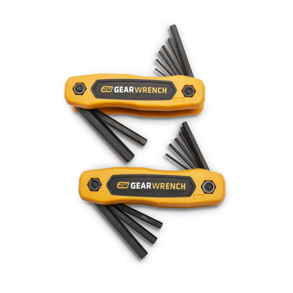 GEARWRENCH SAE/Metric Folding Hex Key Set 17pc - Flockneti