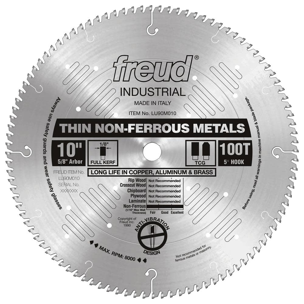 Freud 10″ Thin Stock Non-Ferrous Metal Blade - Flockneti
