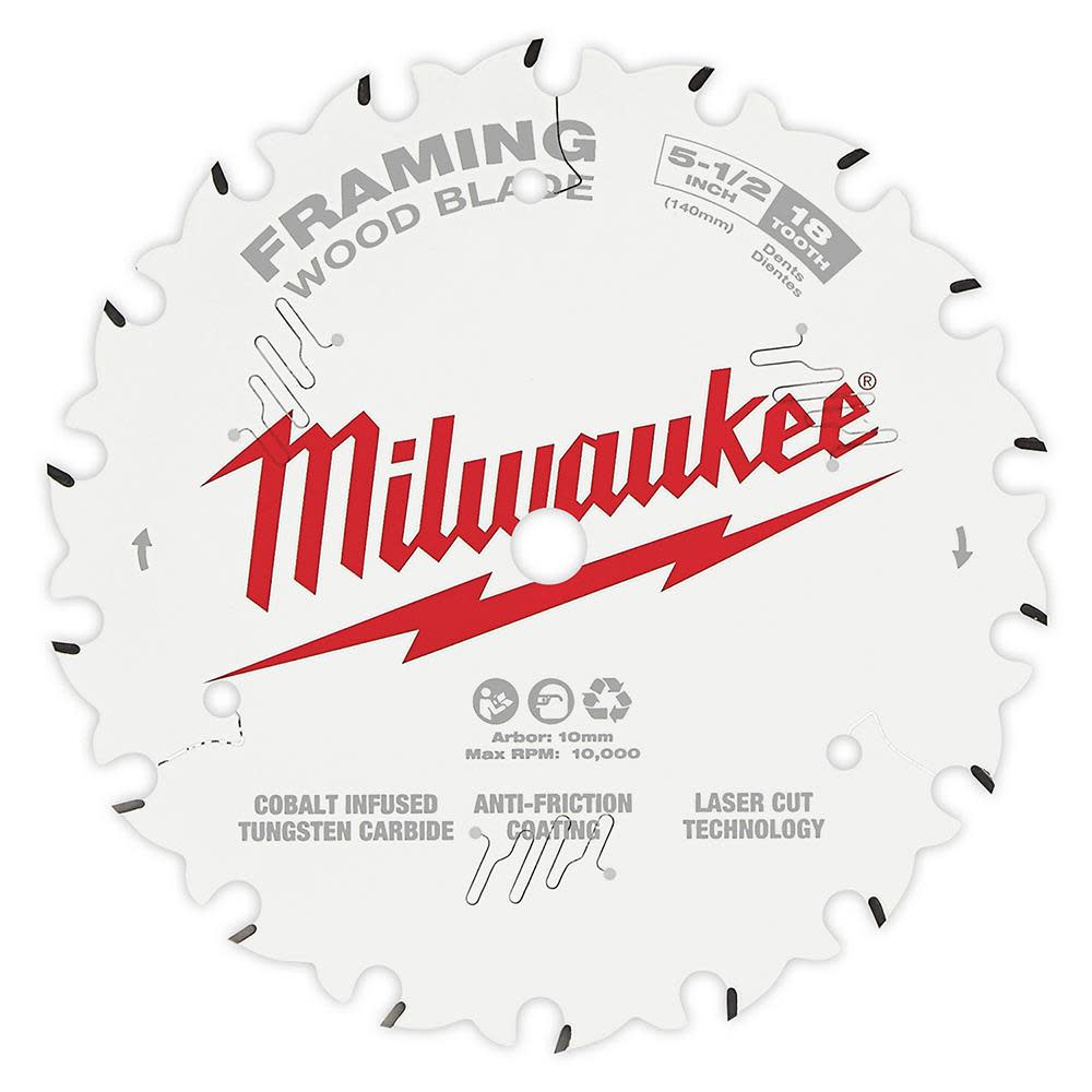 Milwaukee 5-1/2 in. 18T Framing Circular Saw Blade - Flockneti