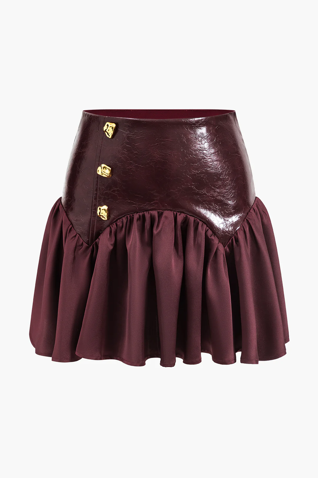 Faux Leather Patchwork Skirt - Flockneti