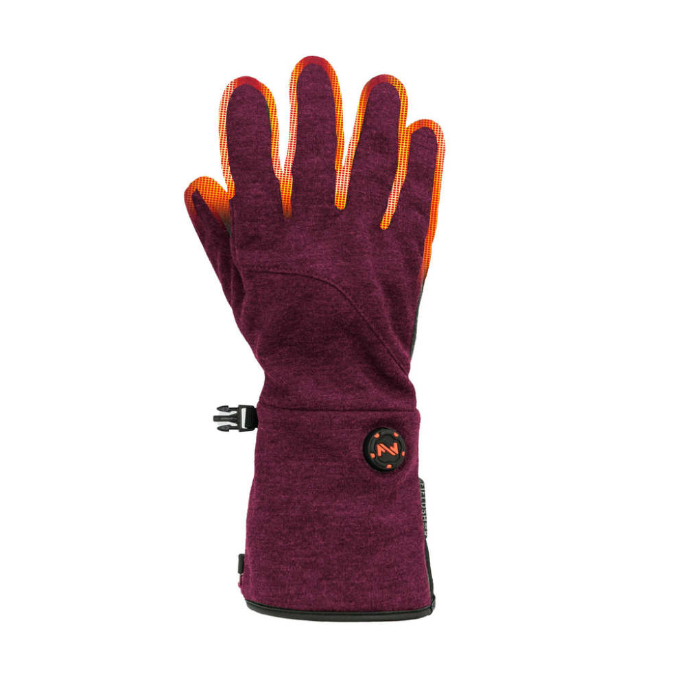 Mobile Warming Thermal Heated Glove Womens Burgundy XL - Flockneti