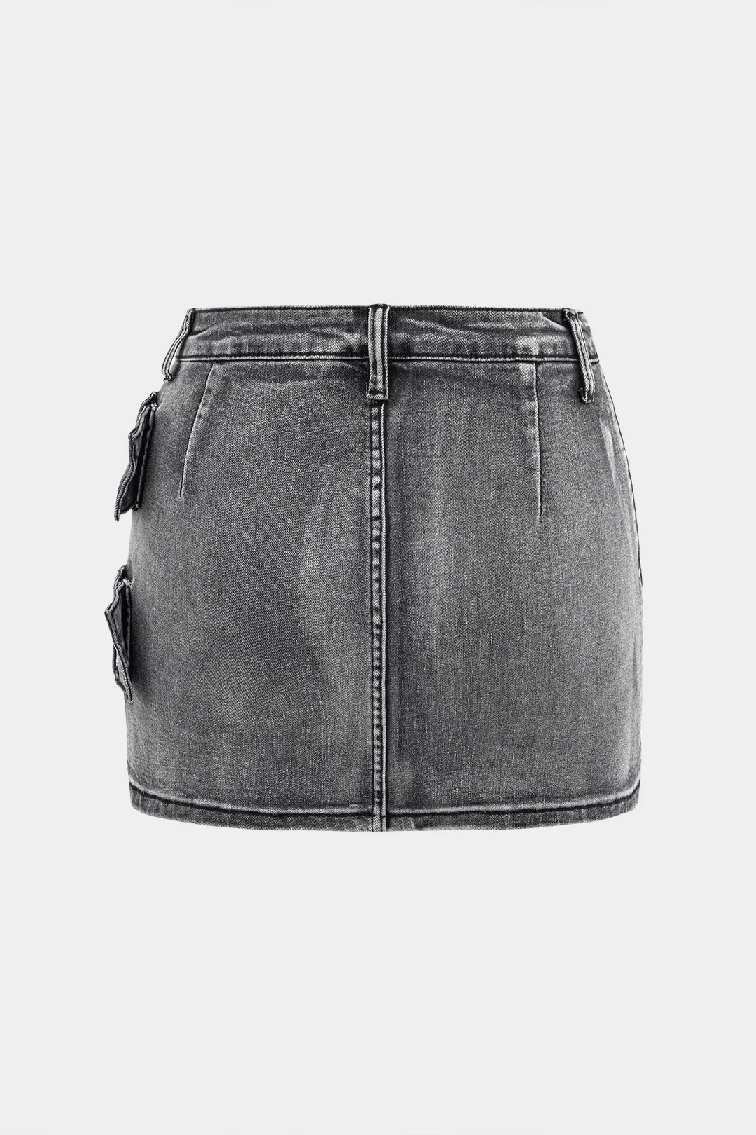 Denim Metallic Decor Skirt - Flockneti