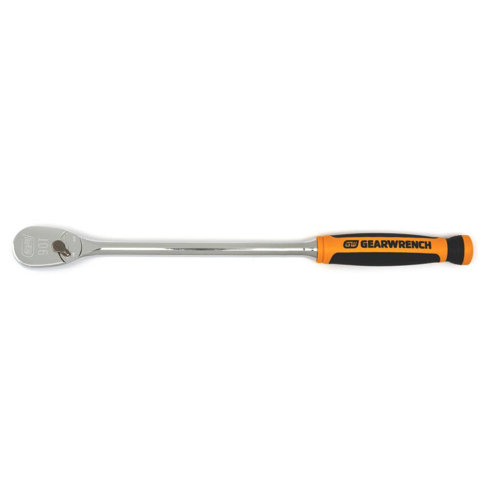 GEARWRENCH 3/8″ Drive 90 Tooth Long Handle Dual Material Teardrop Ratchet 13″ - Flockneti
