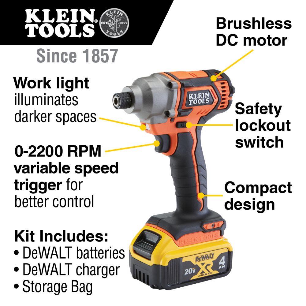 Klein Tools Compact Impact Driver Kit - Flockneti