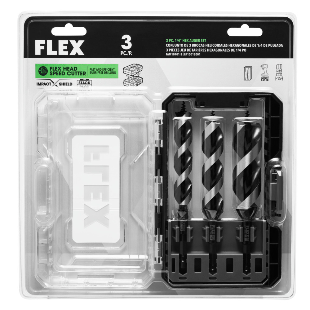 FLEX 1/4″ Hex Auger Set 3pc - Flockneti