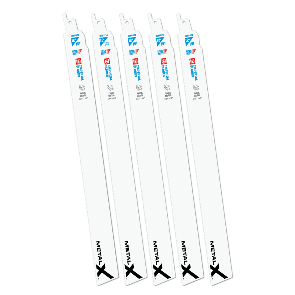 Imperial Blades Extreme Metal 12″ 14 TPI Thick Metal Reciprocating Blade 5PC - Flockneti