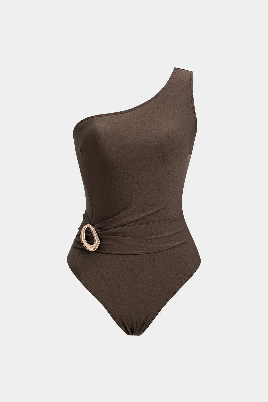One Shoulder Metallic Sleeveless Bodysuit - Flockneti