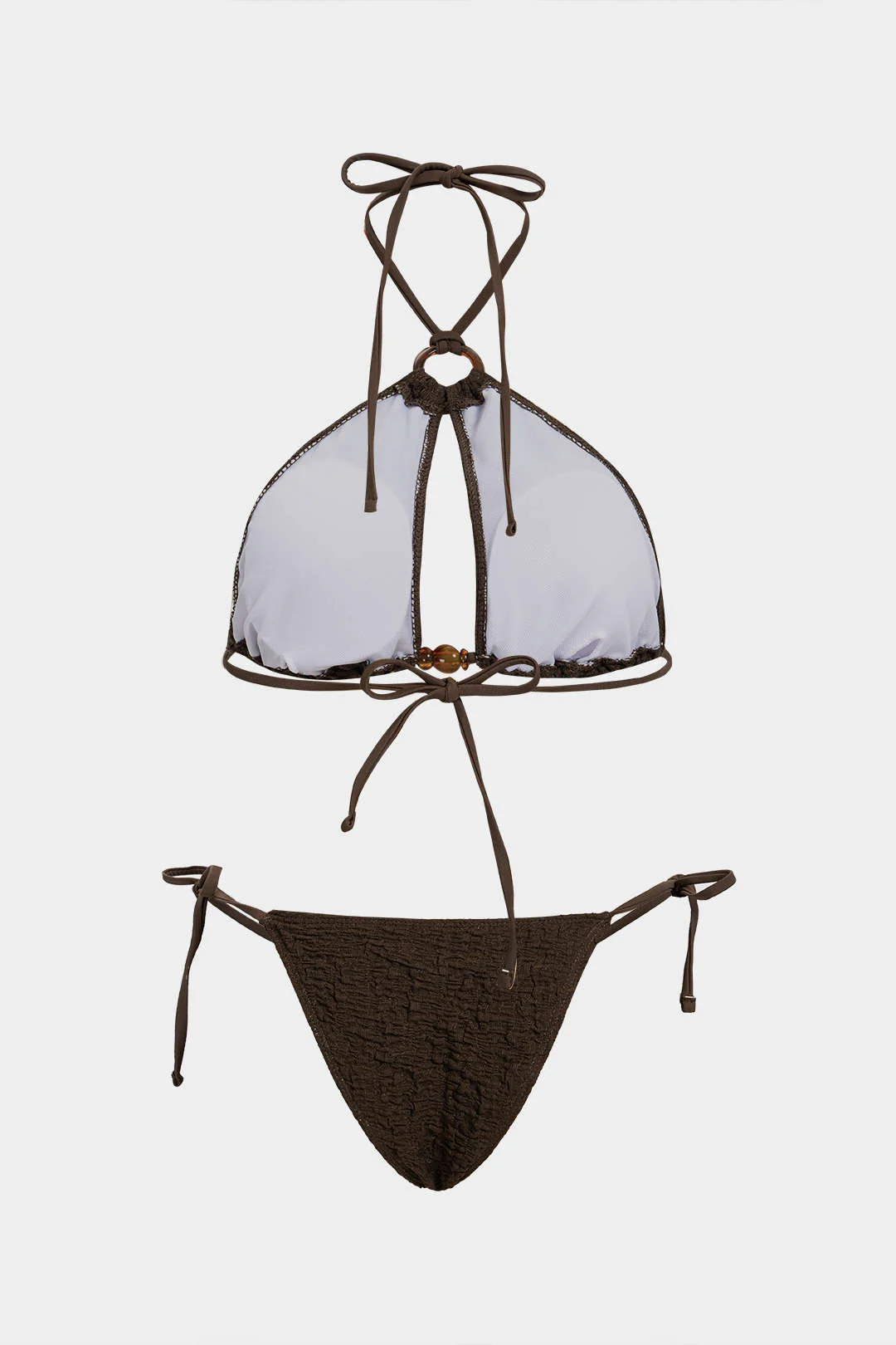 Halter Cut Out Tie-Up Bikini Set - Flockneti