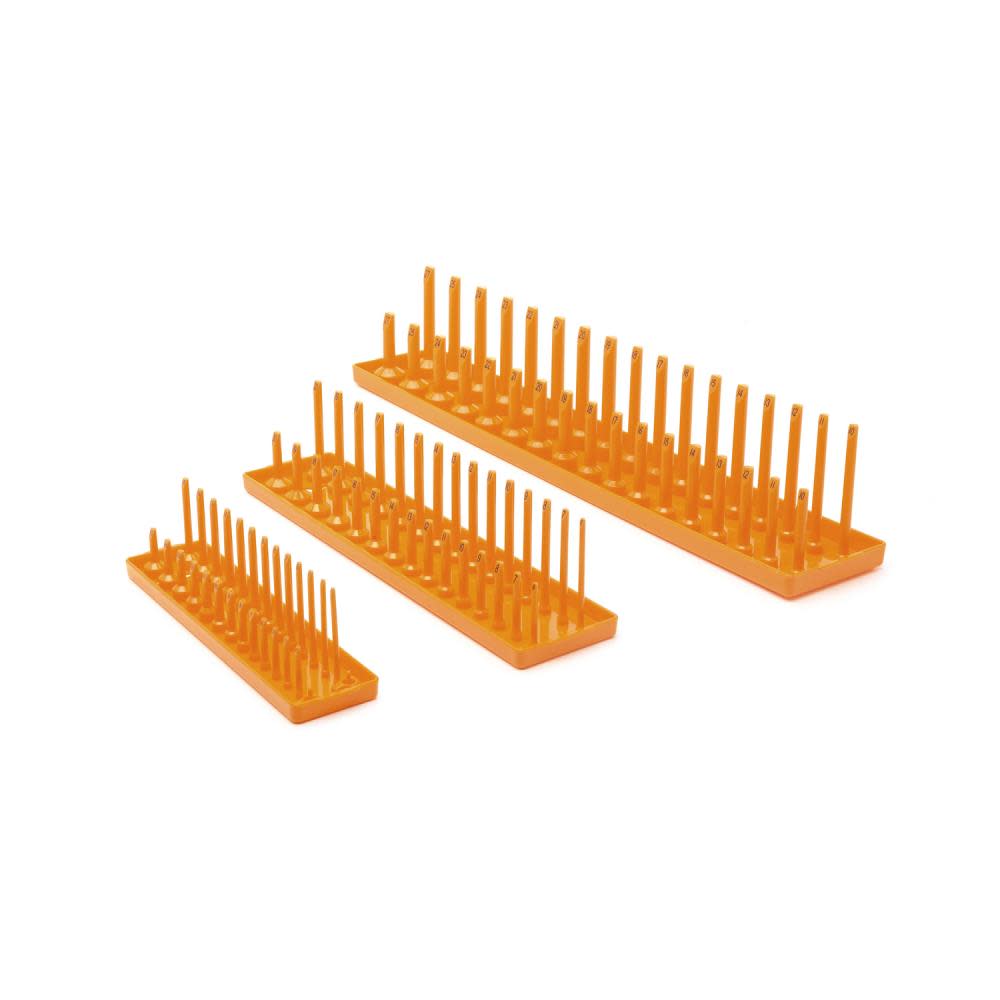 GEARWRENCH 3 Pc 1/4″ 3/8″ and 1/2″ Drive Orange Metric Socket Storage Tray Set - Flockneti