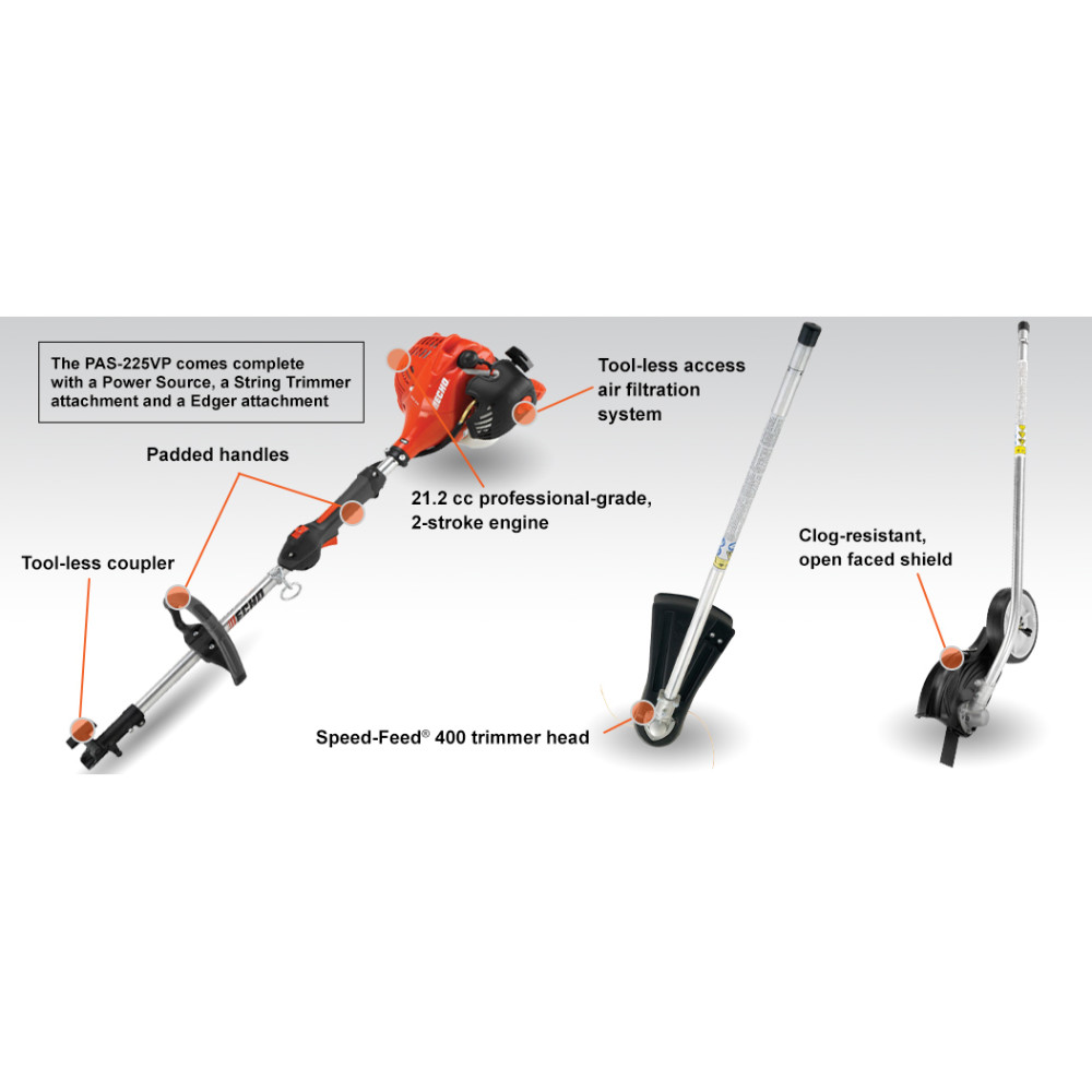 Echo PAS Power Head with Trimmer/Edger Attachment Combo Kit - Flockneti