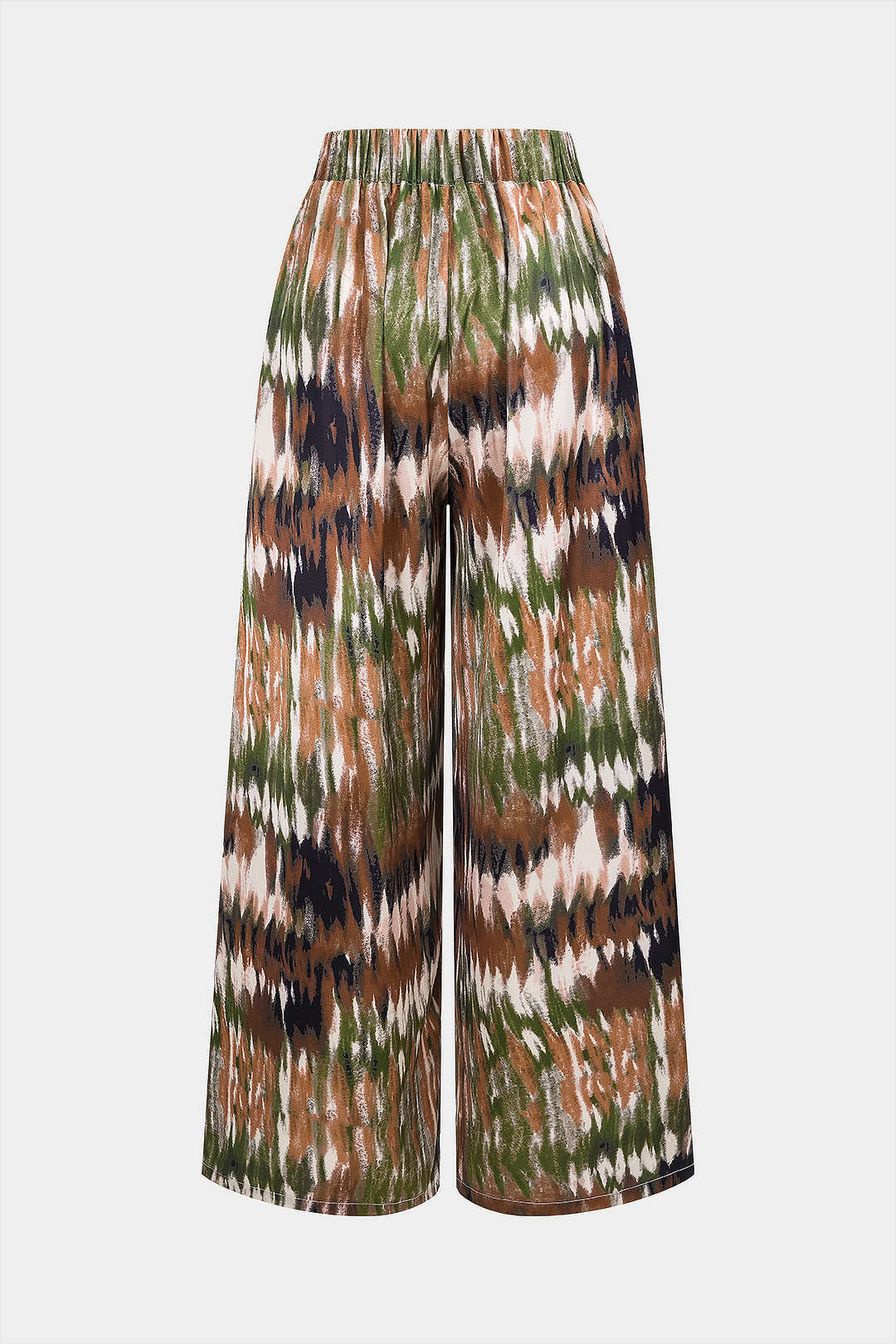 Ombre Print Satin High Waist Wide Leg Pants - Flockneti