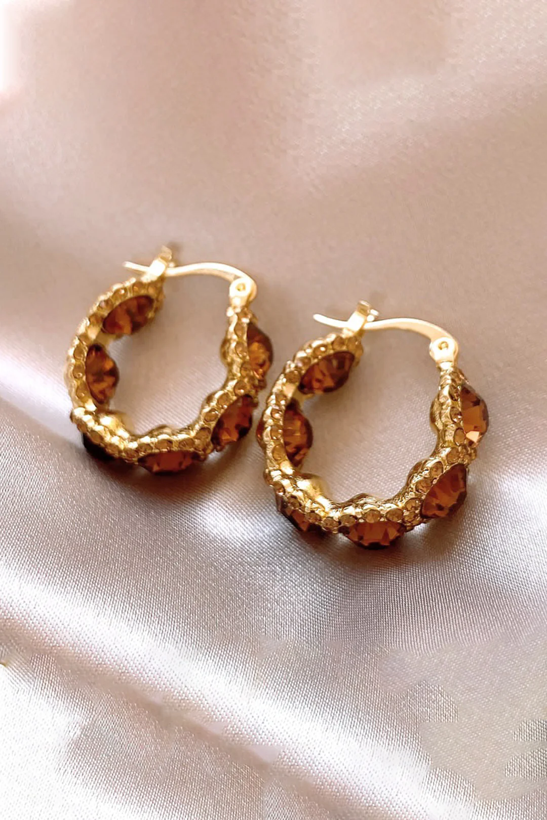 Crystal Hoop Earrings - Flockneti