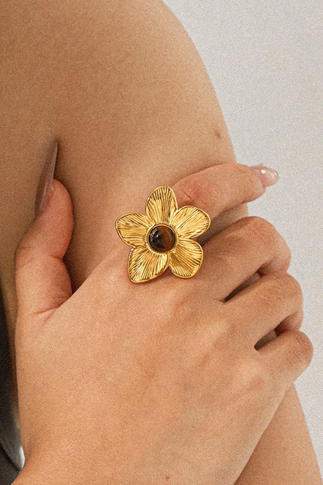 Alloy Flower Open Ring - Flockneti