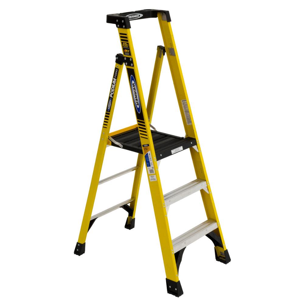 Werner Podium 3-ft Fiberglass 375-lb Type IAA Step Ladder - Flockneti