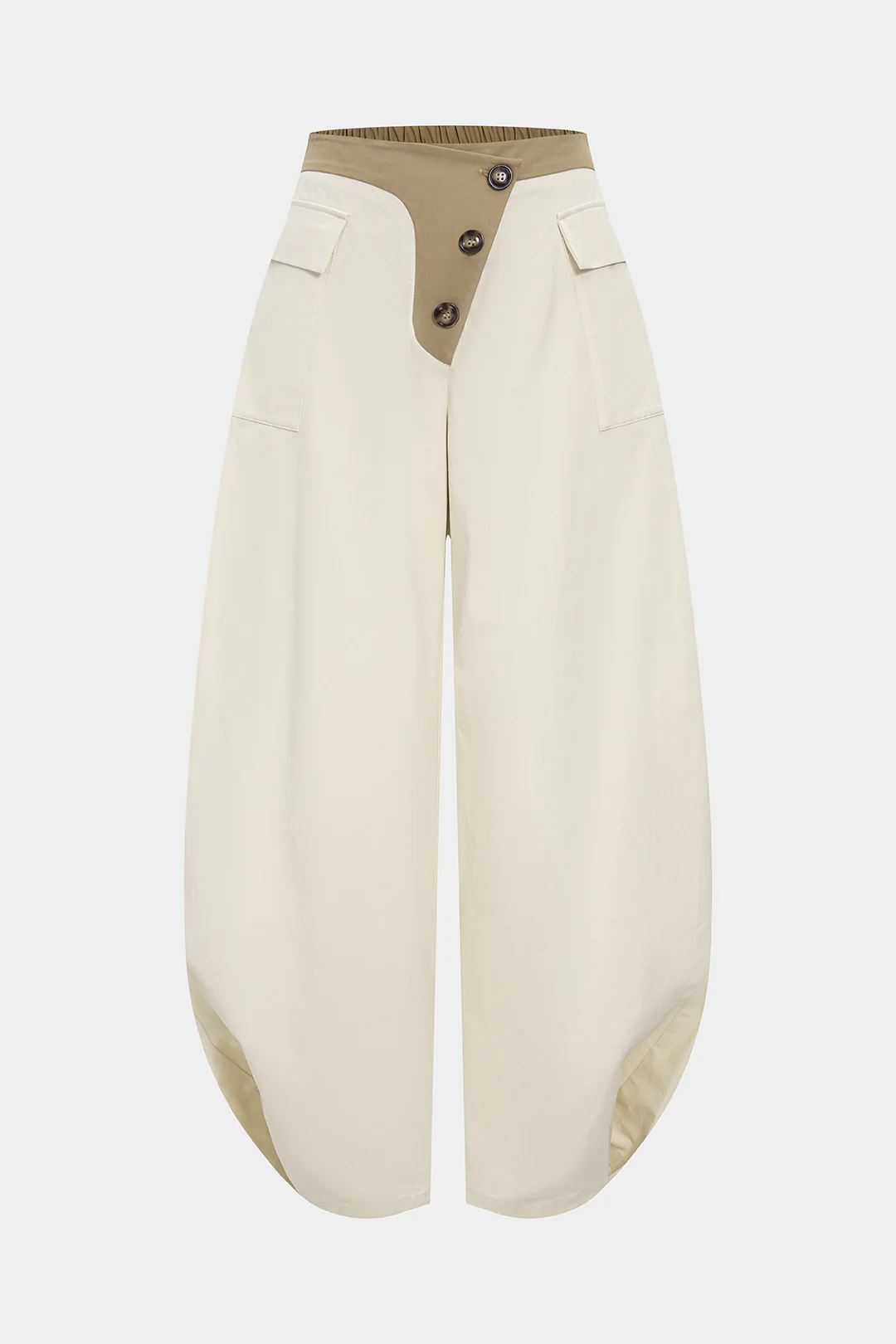 Asymmetrical Button Wide Leg Trousers - Flockneti