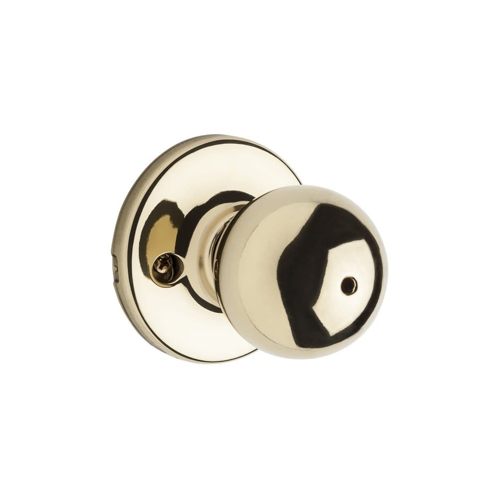 Kwikset Polished Brass Bed/Bath Polo Privacy Door Knob Set - Flockneti
