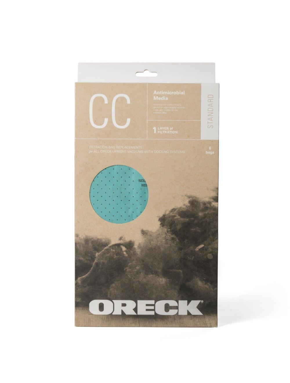 Oreck Type CC Antimicrobial Filtration Standard Filtration Vacuum Bag (6pk) - Flockneti