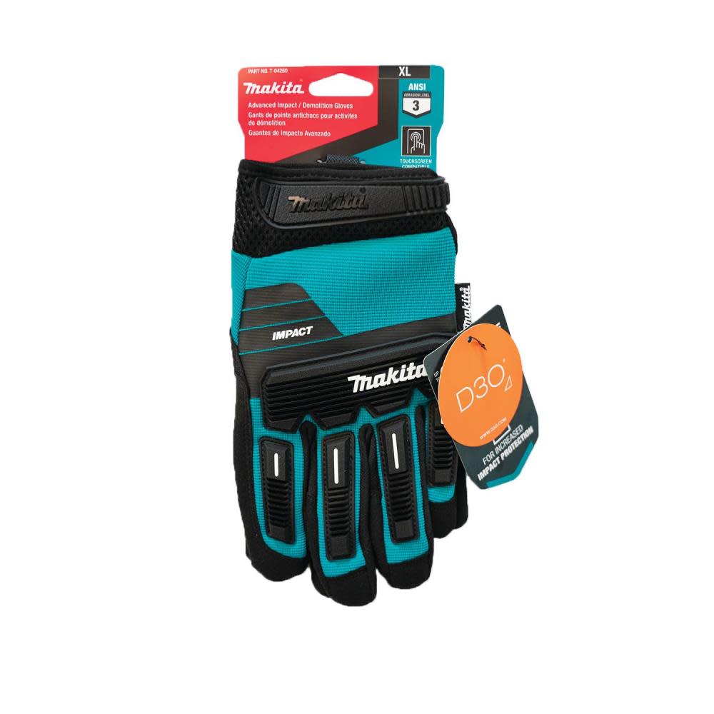 Makita Advanced Impact Demolition Gloves XL - Flockneti