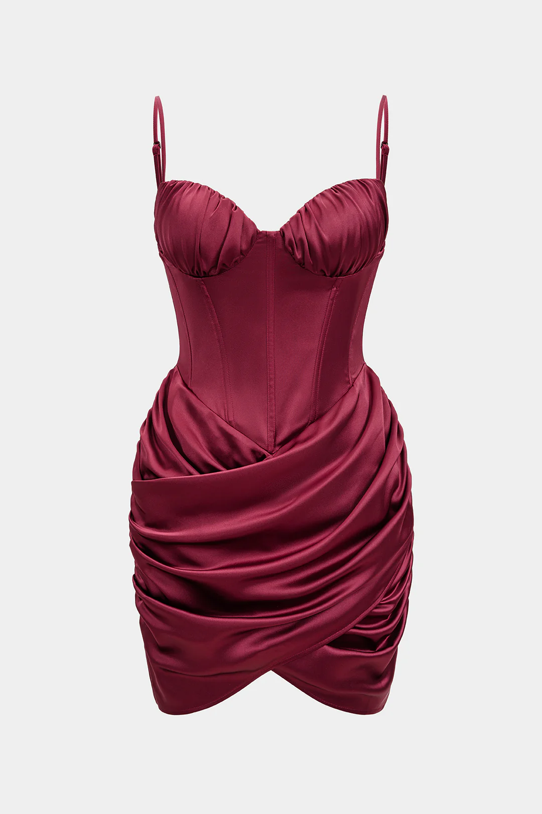 Satin Ruched Sleeveless Midi Dress - Flockneti
