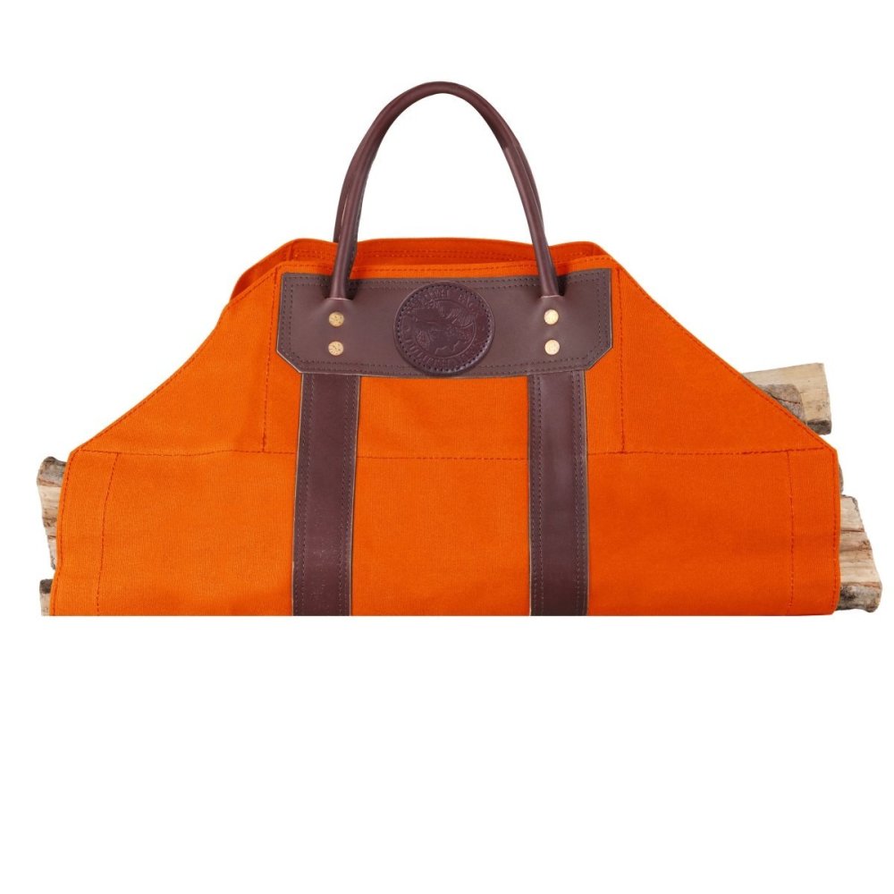 Duluth Pack Orange Canvas Log Carrier - Flockneti