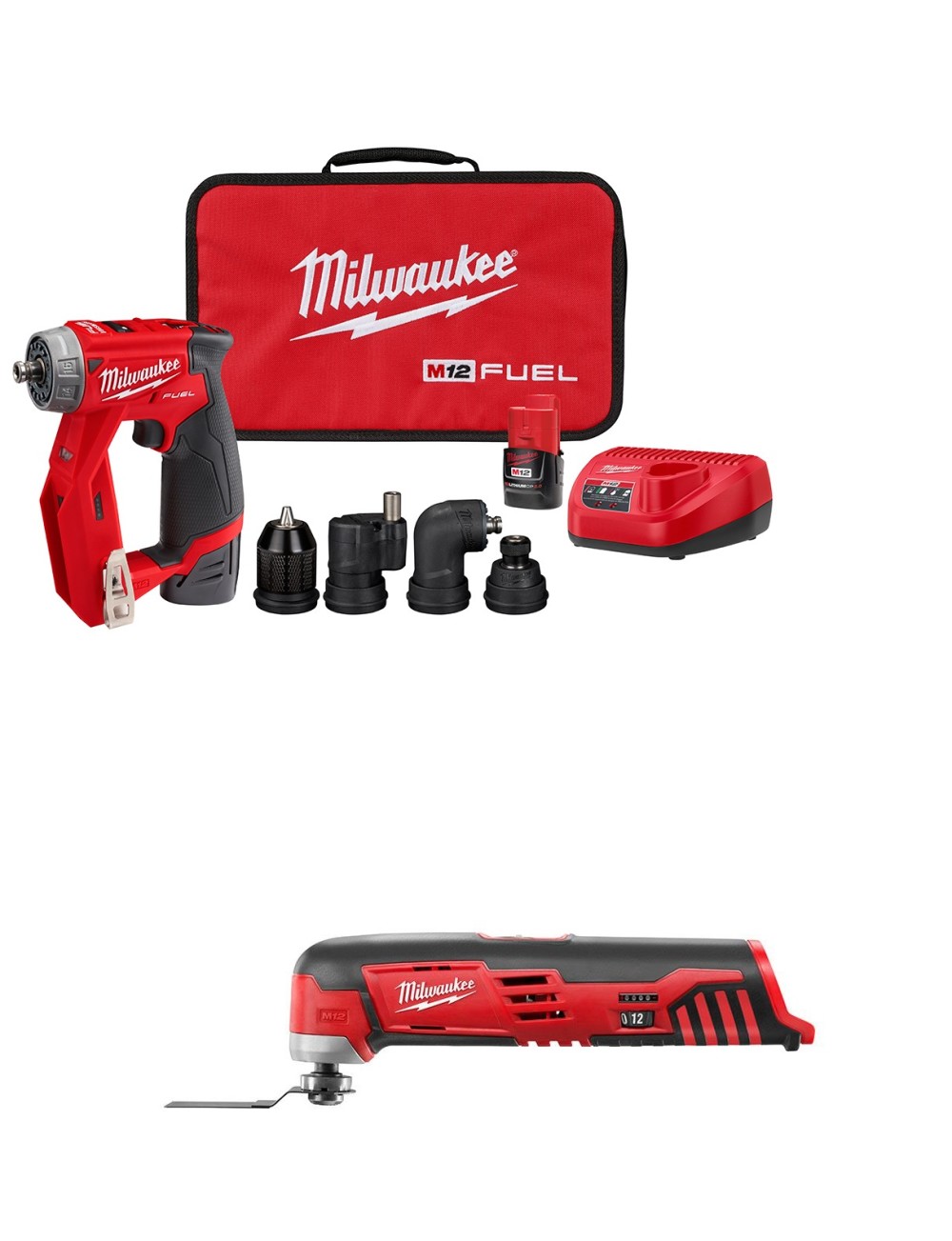 Milwaukee M12 FUEL Installation Drill/Driver Kit & Multi Tool Bundle - Flockneti
