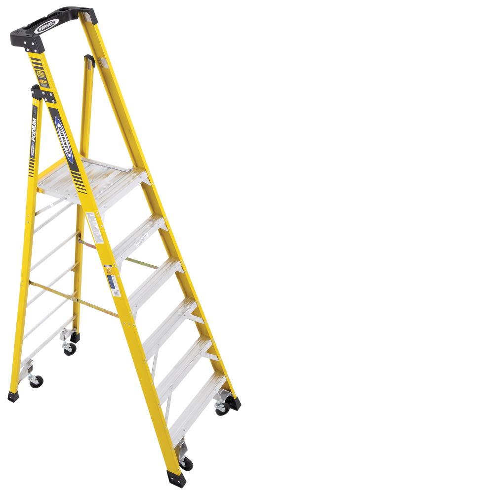 Werner Podium 6-ft Fiberglass 375-lb Type IAA Platform Ladder - Flockneti