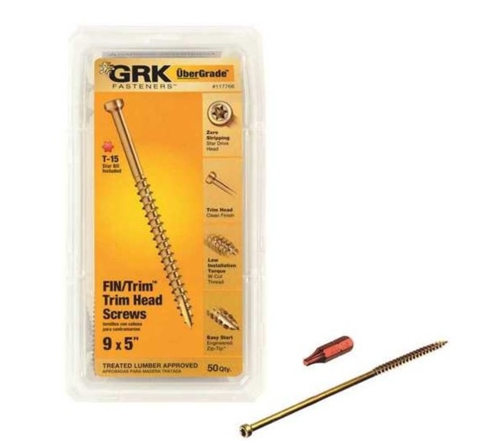 GRK Fasteners FIN/Trim Head Screws #9 x 5″ 50pk - Flockneti