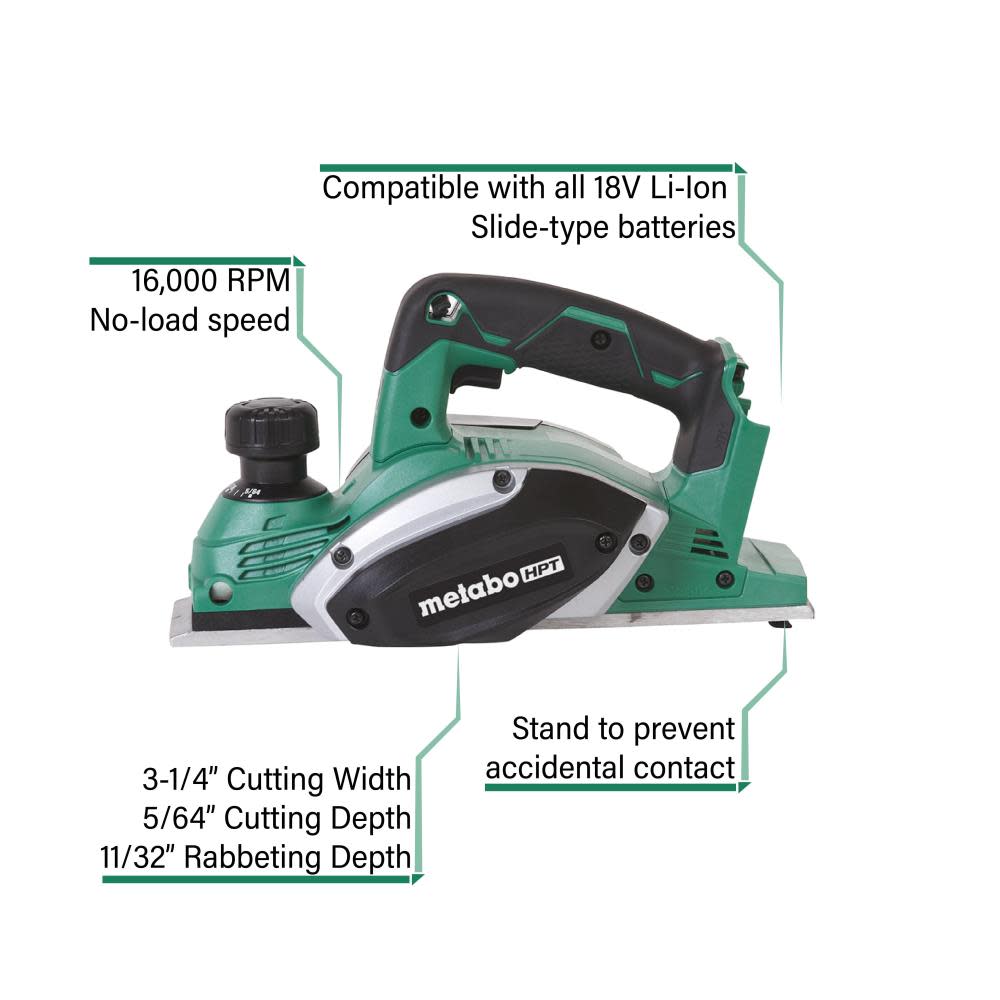 Metabo HPT 18V Cordless Li-Ion 3-1/4″ Planer (Bare Tool) - Flockneti