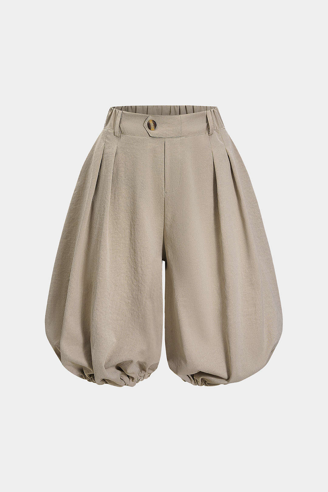 Solid Ruched Lantern Shorts - Flockneti