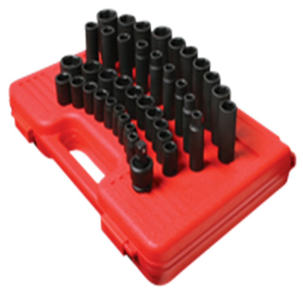 Sunex 39 pc. 1/2 In. Drive Metric Master Impact Socket Set - Flockneti
