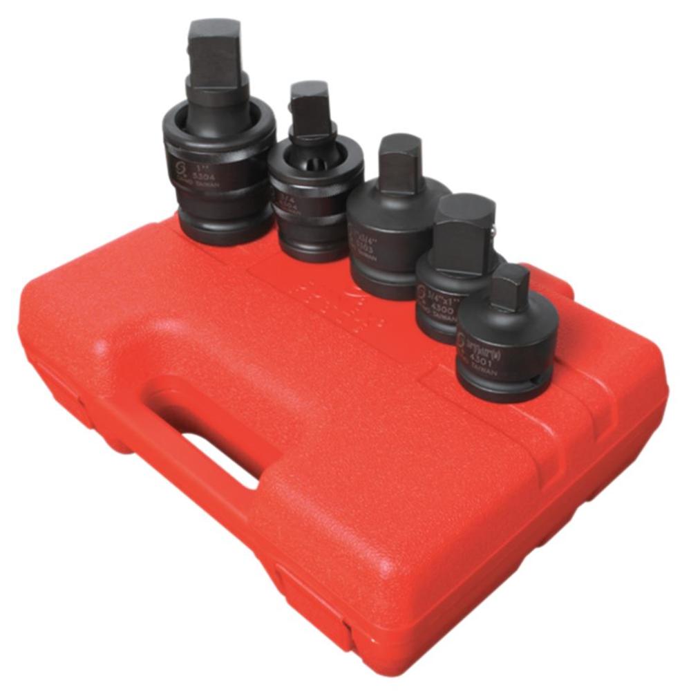 Sunex 5 pc. 3/4 In. & 1 In. Drive Adapter and Universal Joint Impact Set - Flockneti