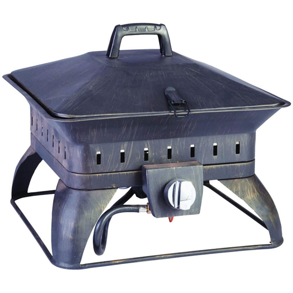 Living Accents Fire Pit Porcelain/Steel Portable Square Propane - Flockneti