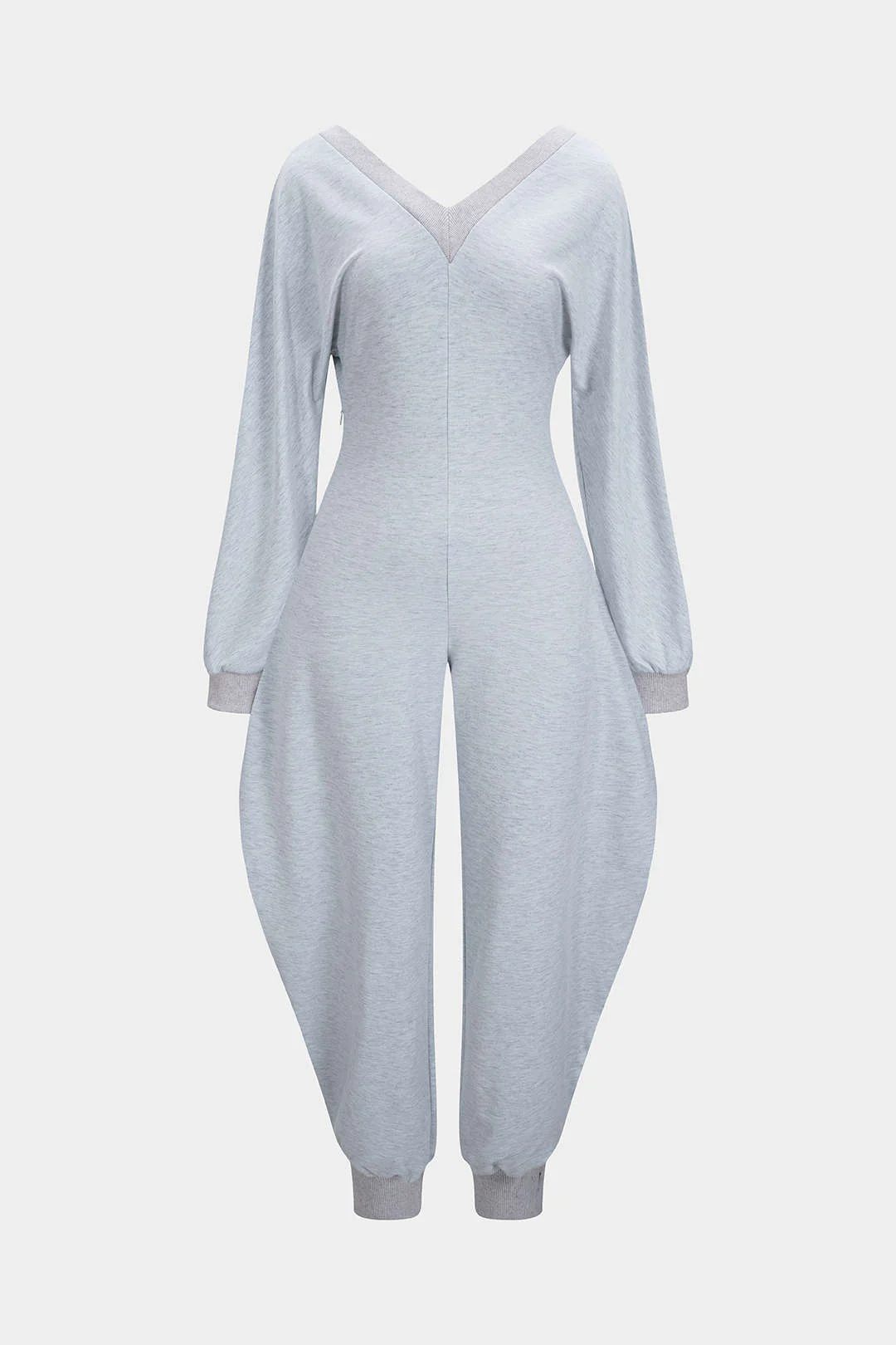 V-Neck Long Sleeve Jumpsuit - Flockneti