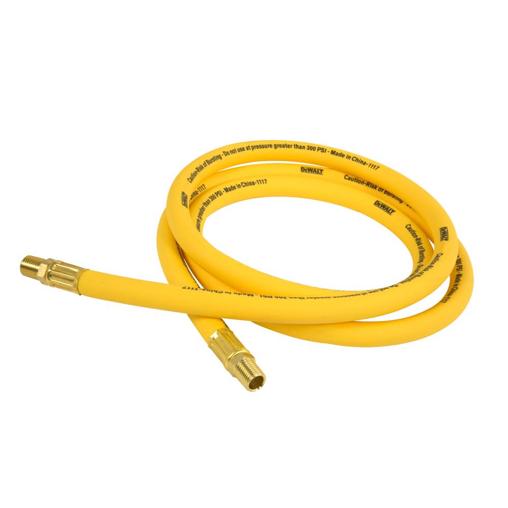 DEWALT 1/2 in. x 6 ft. Premium Hybrid Lead-in Air Hose - Flockneti