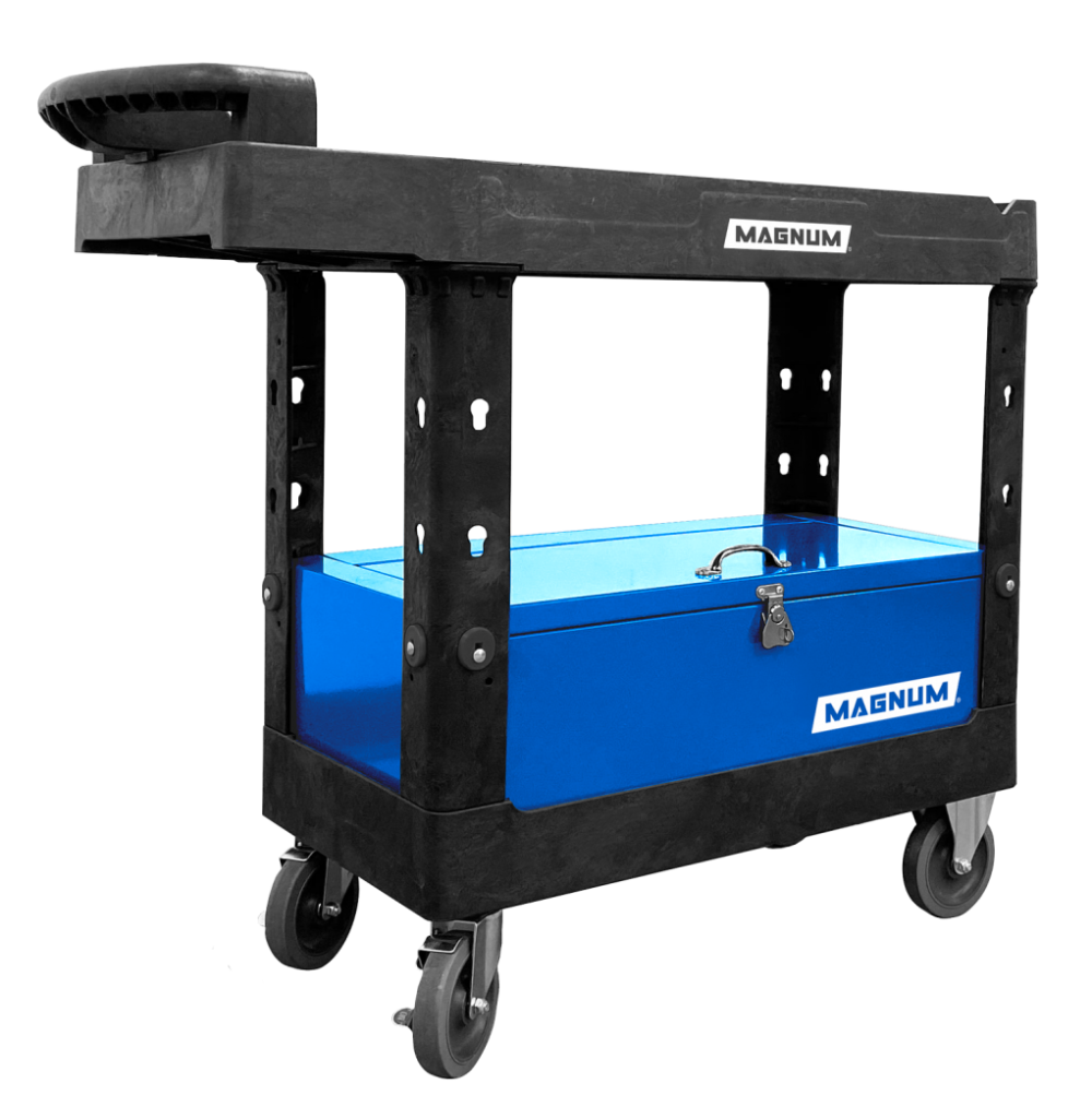 Magnum Tool Group 41″ x 17″ Service Cart with V Cut & Vault Toolbox Kit - Flockneti
