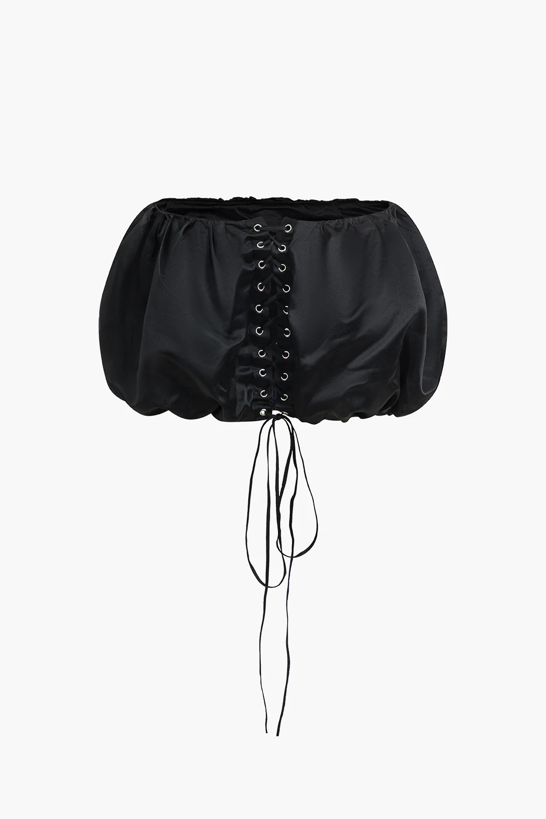 Satin Ruched Tie-Up Skirt - Flockneti