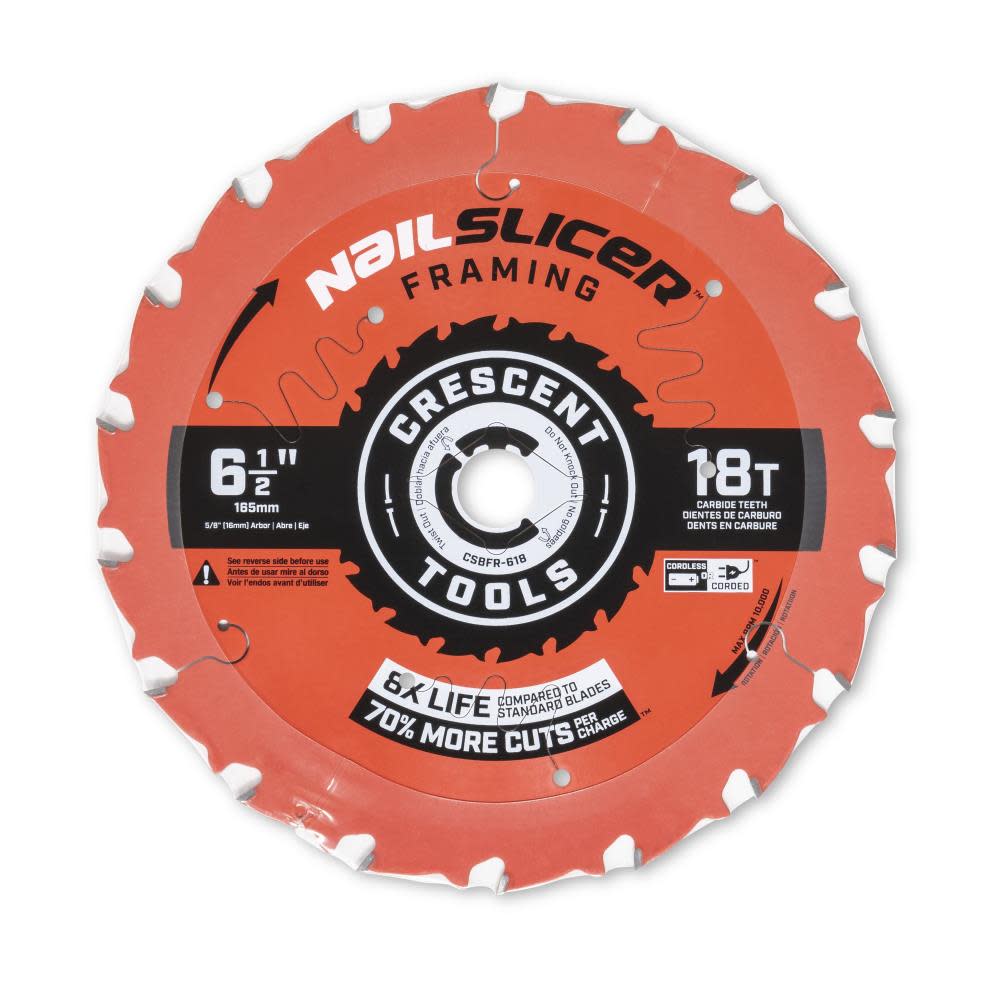 Crescent Circular Saw Blade 6 1/2″ x 18 Tooth NailSlicer Framing - Flockneti