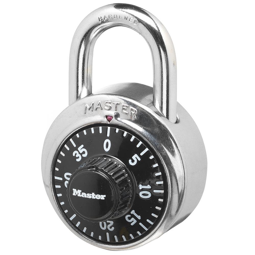 Master Lock 1.875-in Chrome with Black Dial Steel Shackle Combination Padlock - Flockneti