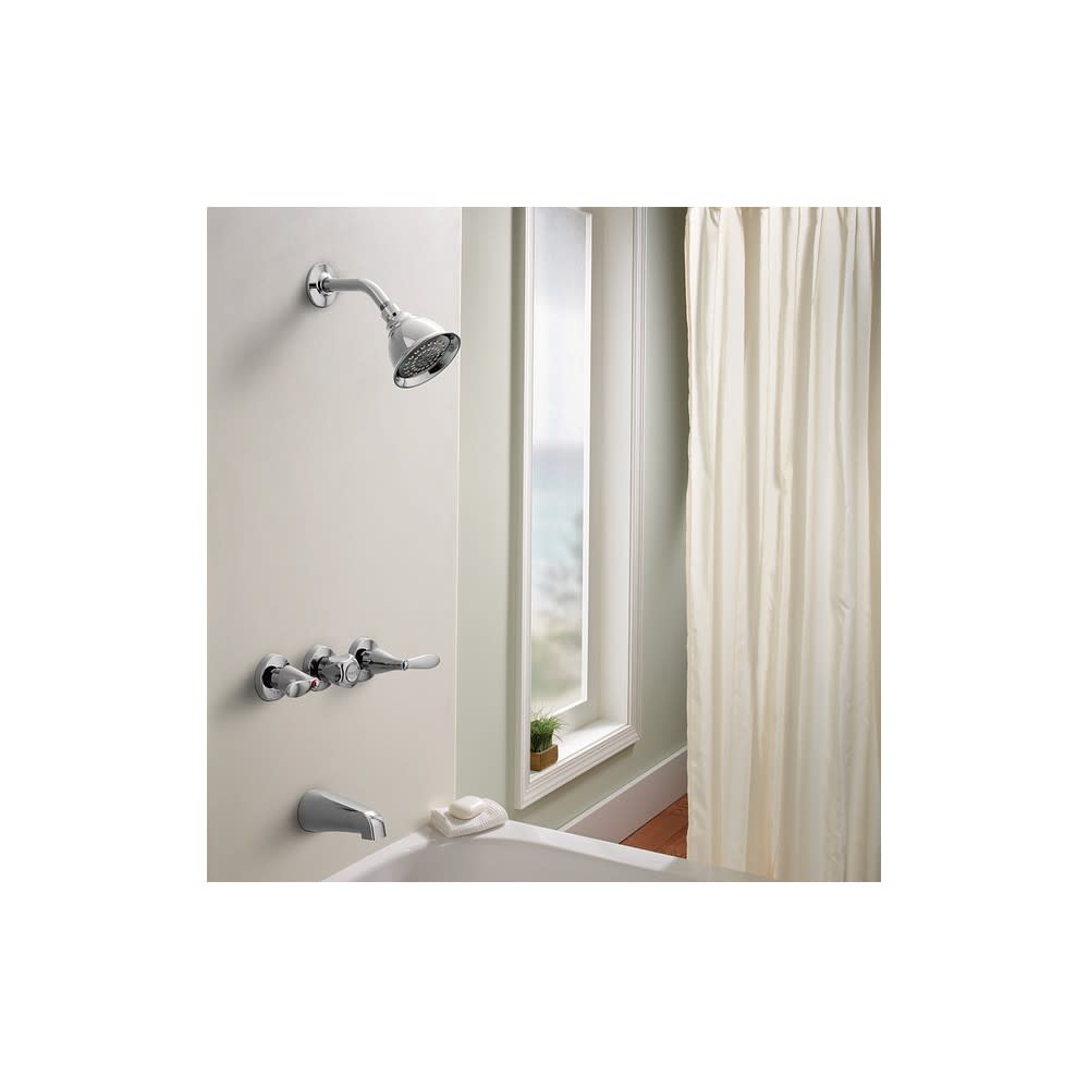 Moen Adler Tub/Shower Faucet Standard 3 Handle Chrome Metal - Flockneti