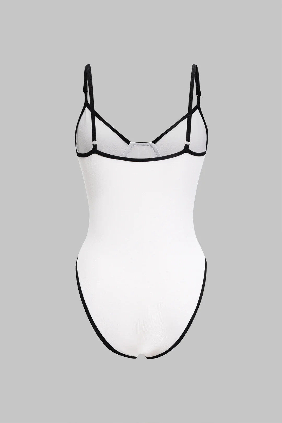 Contrast Binding Sleeveless Bodysuit - Flockneti