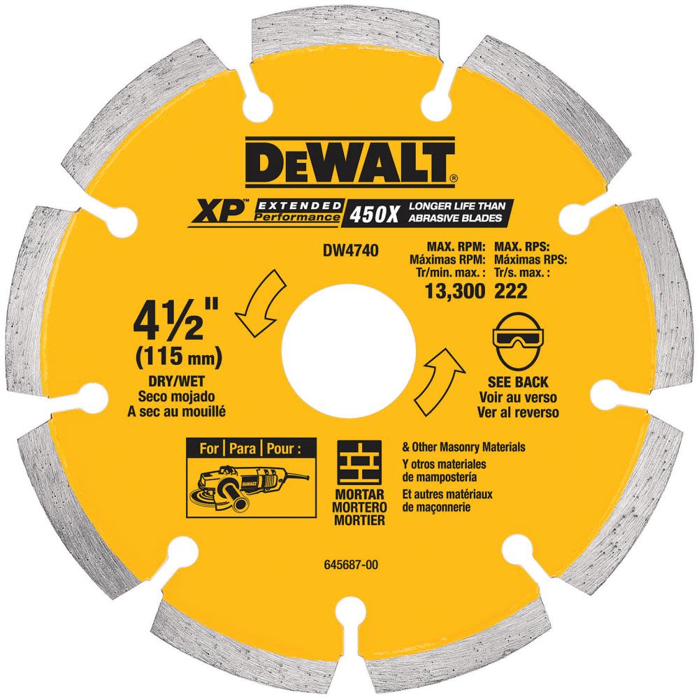 DEWALT 4-1/2-in x 0.250-in XP Tuck Point Blade - Flockneti