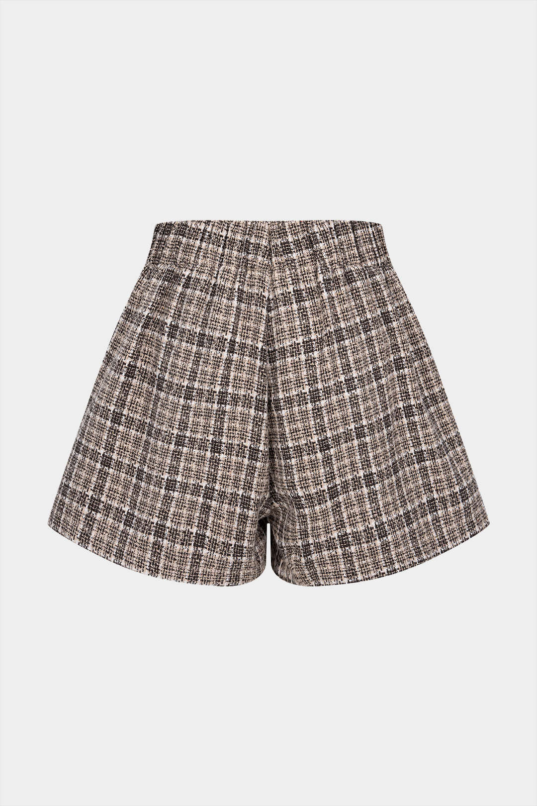 Plaid Print Button High Waist Shorts - Flockneti
